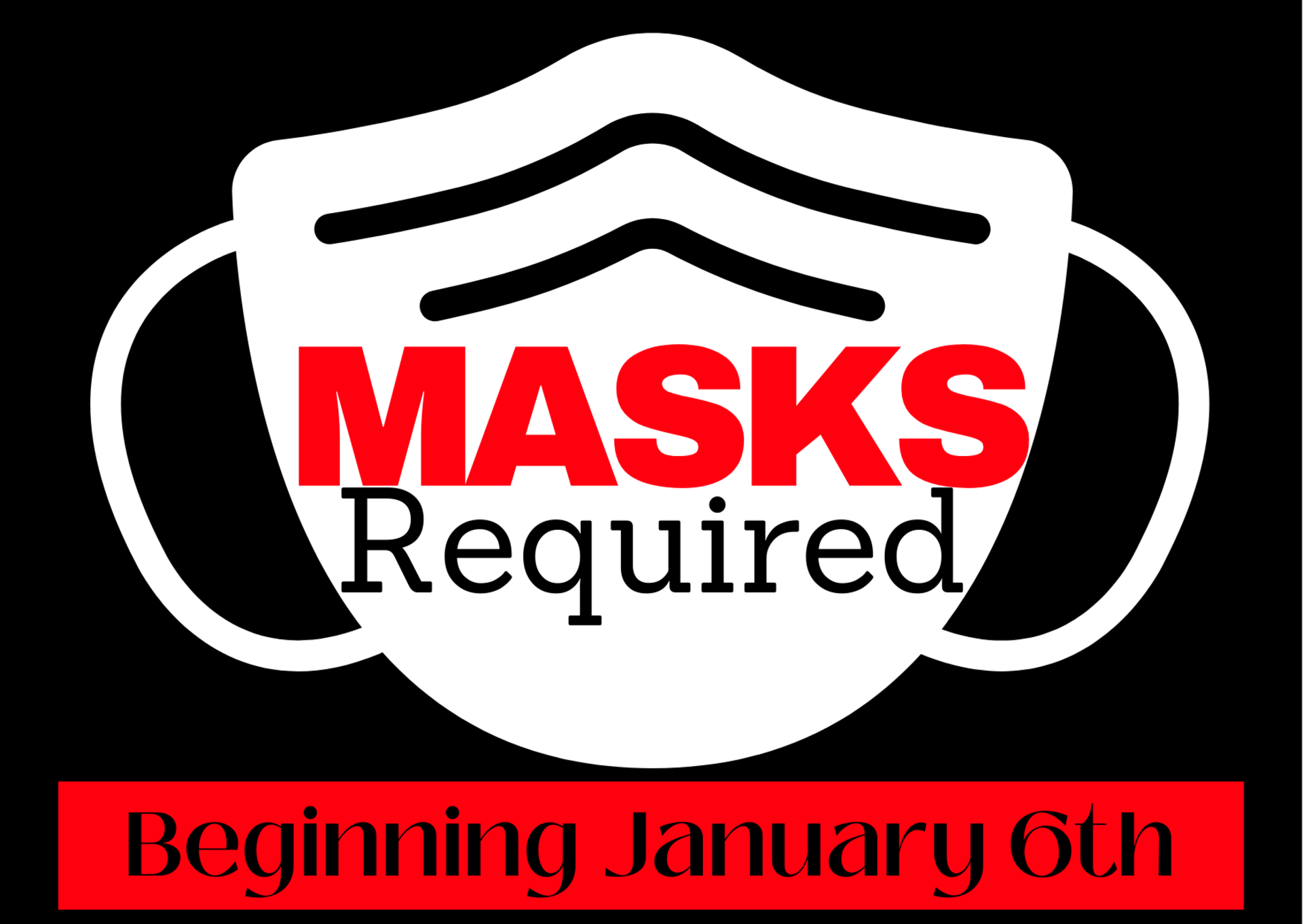 Masks are required beginning January 6th