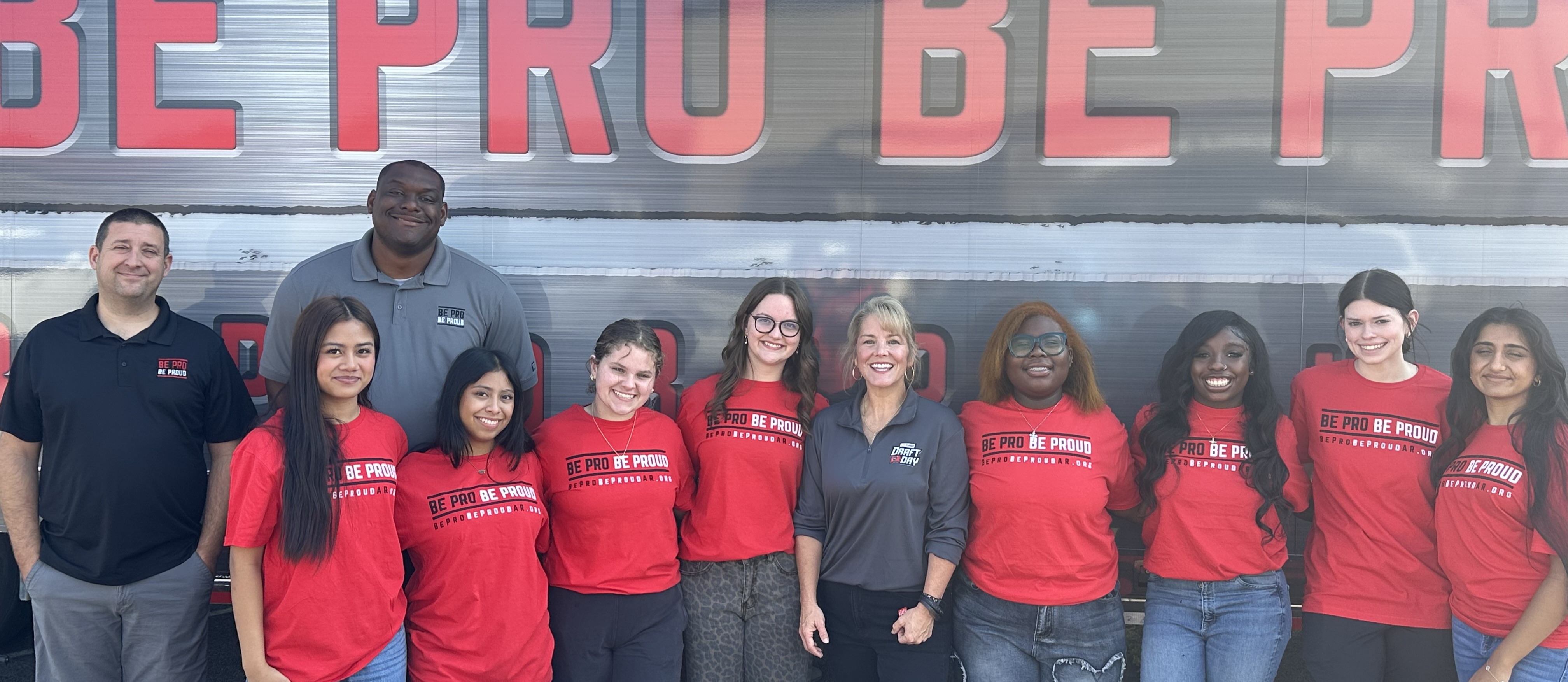 WHHS Student Ambassadors assisted Mrs. Stacey with the Be Pro Be Proud truck at WHMS.