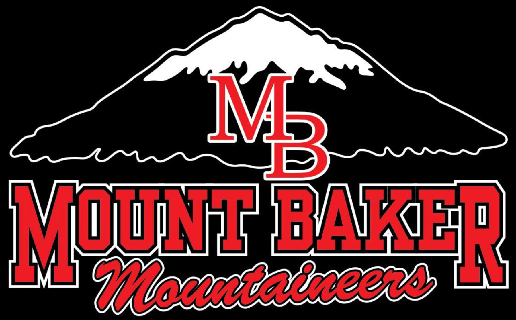 Mount Baker Mountaineers, Red M and B, Mountains with Snow