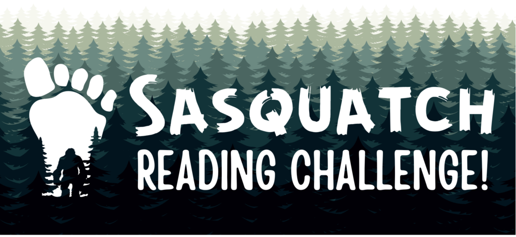 Sasquatch Reading Challenge, Trees, Sasquatch, Sasquatch footprint