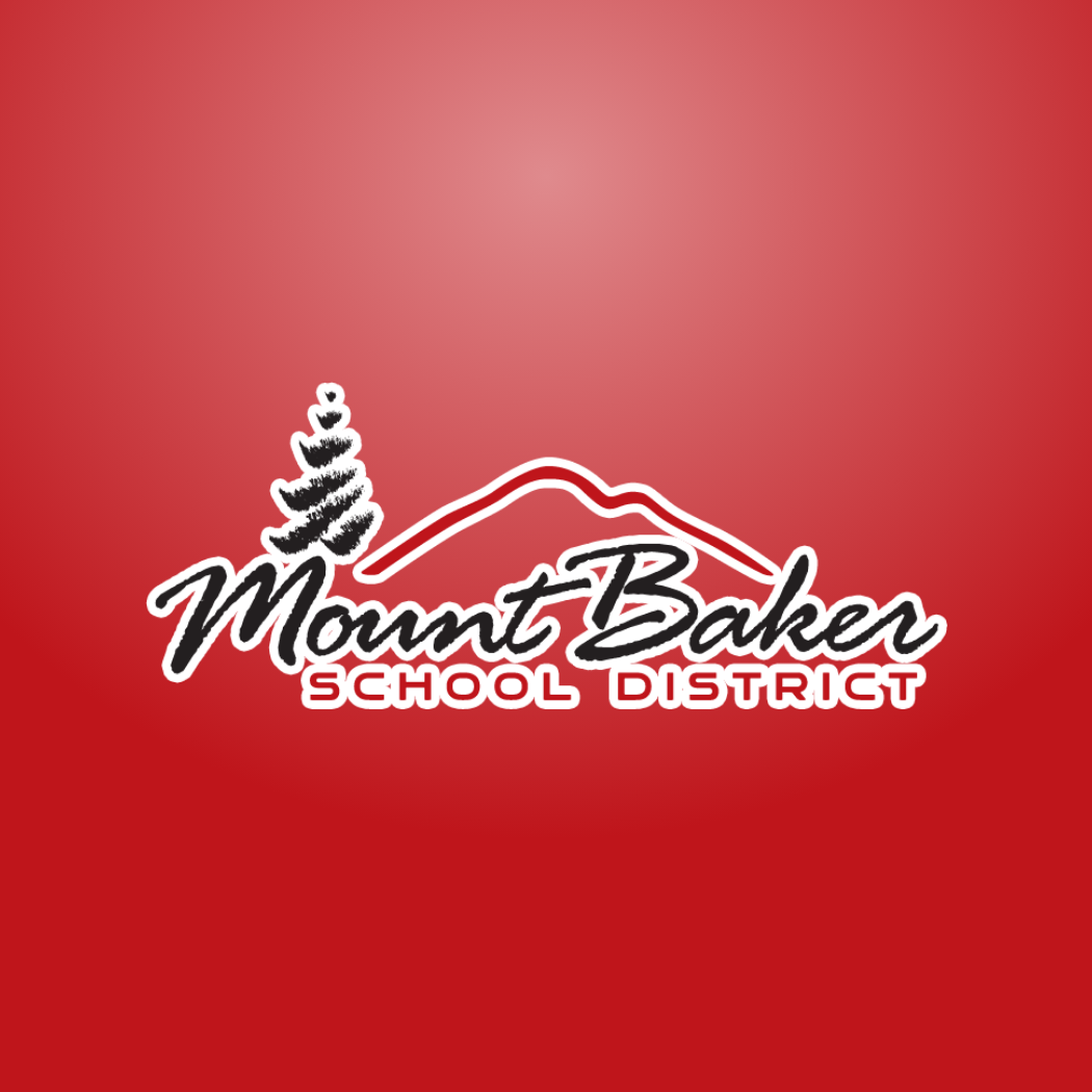 Mount Baker School District logo,Pine tree, Mountain