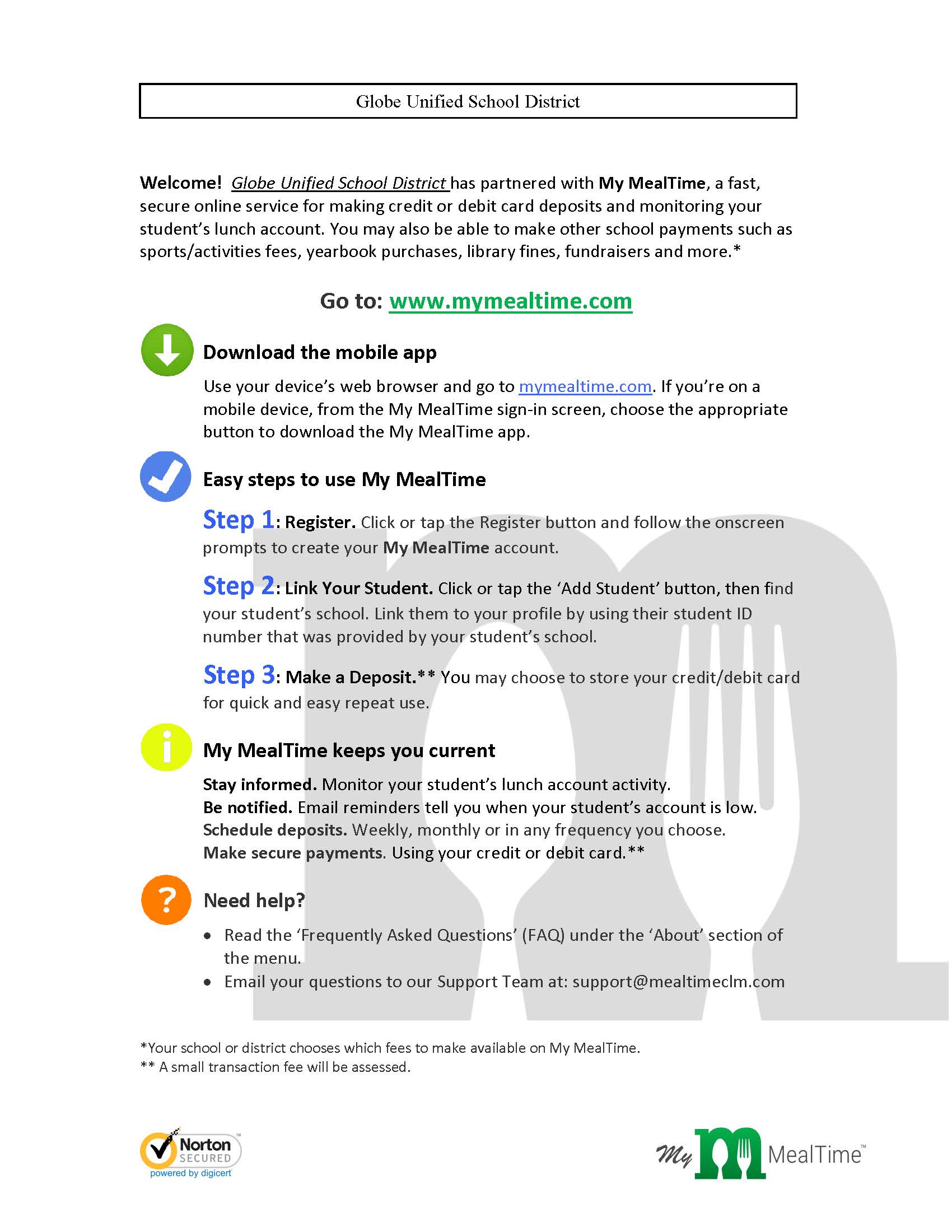 MY MEAL TIME LETTER