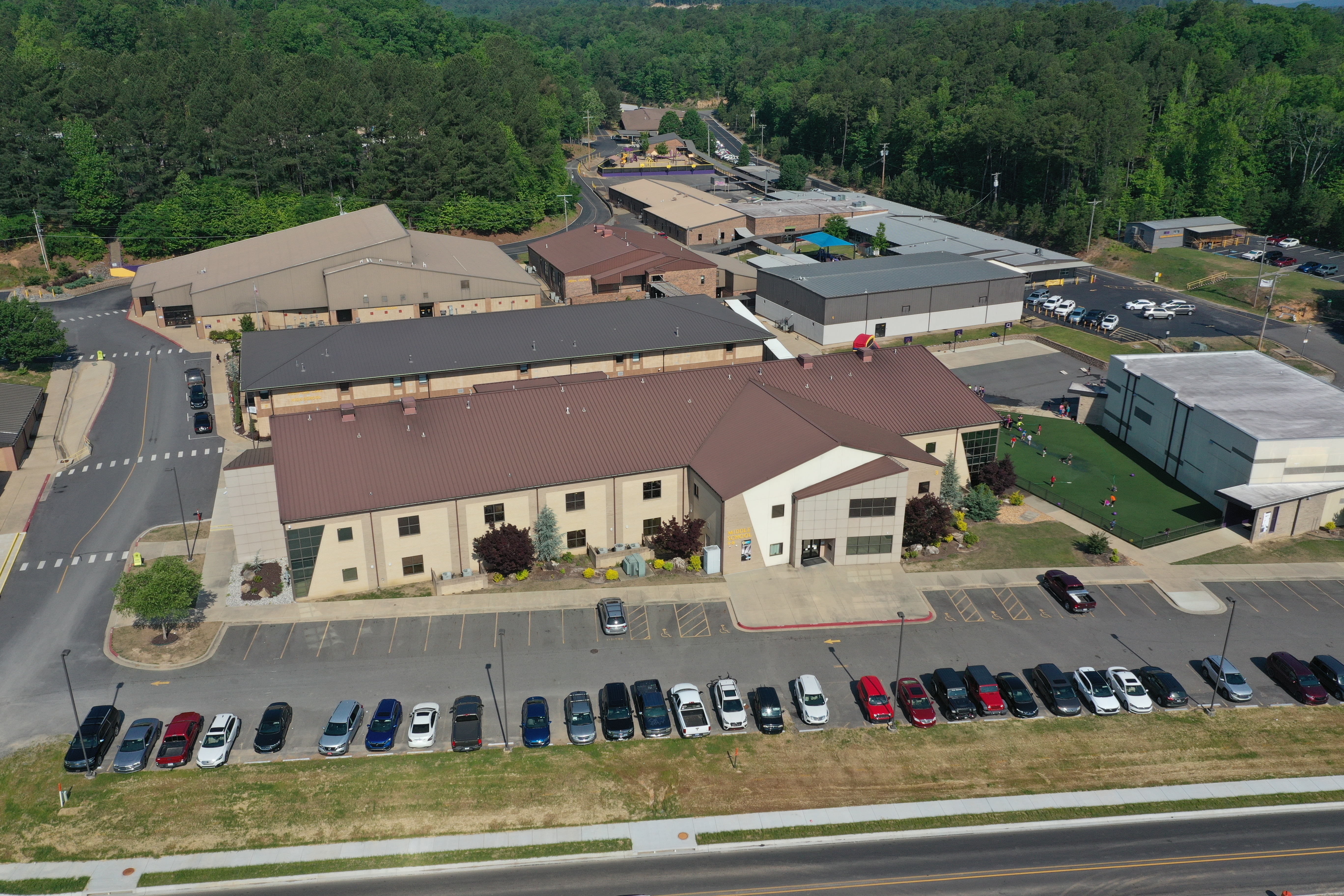 arial view of Middle School Building