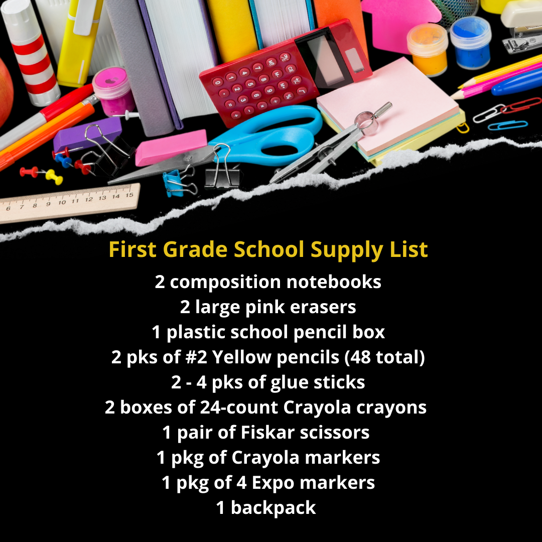 First Grade School Supply List