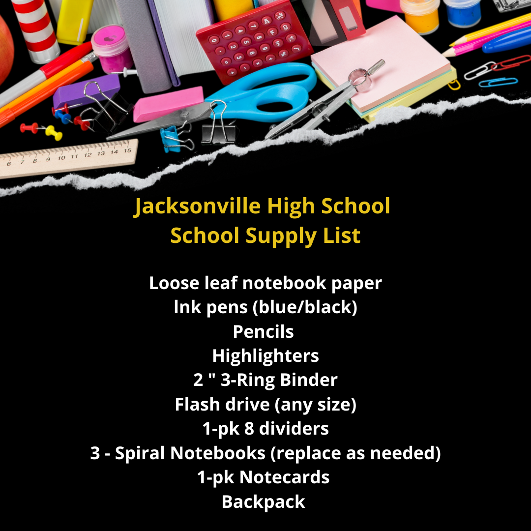 Jacksonville High School Supply List
