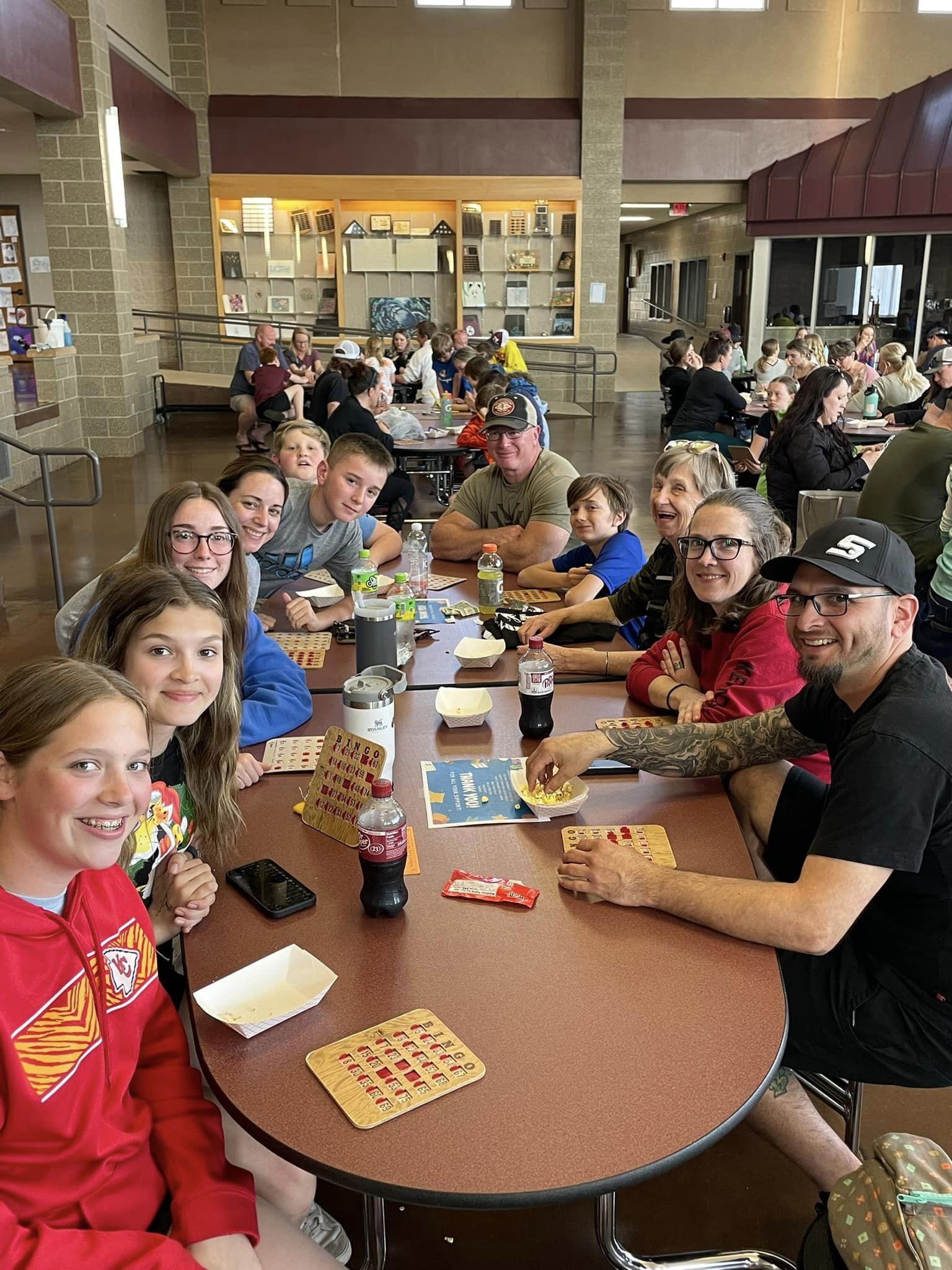 Students and family at bingo night
