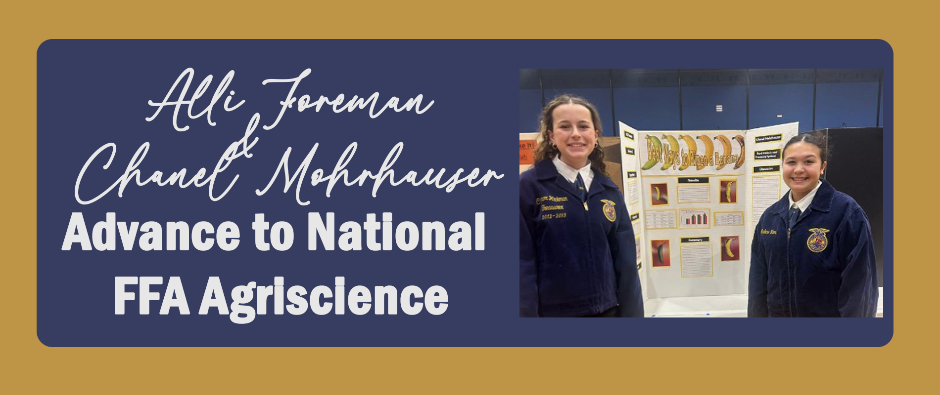 Alli &amp; Chanel Advance to National FFA Agriscience