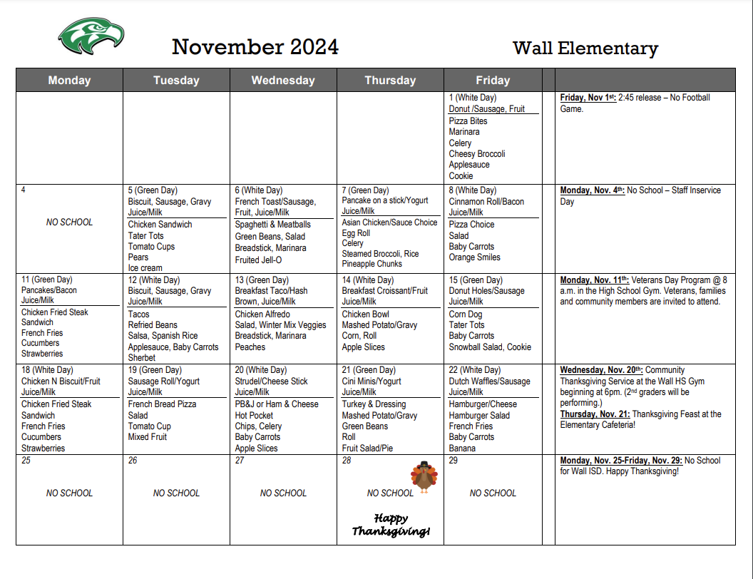 November Menu