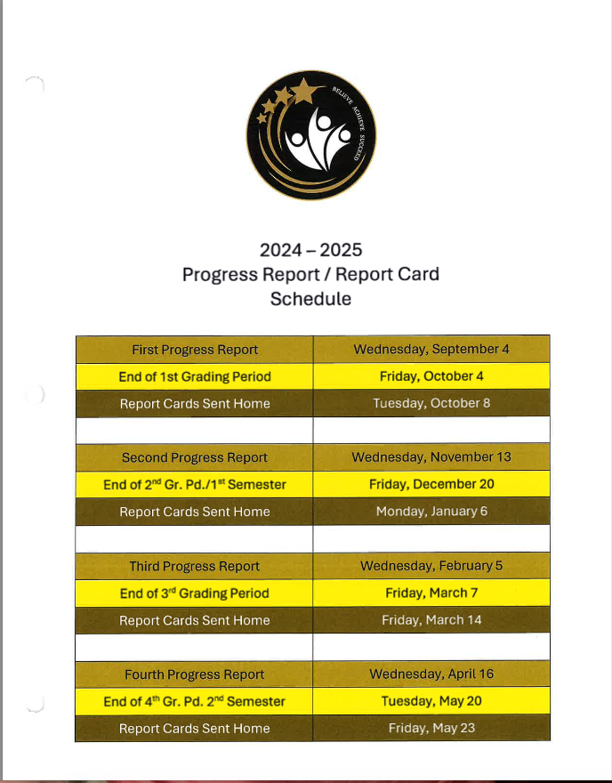 24-25 Report Card Schedule