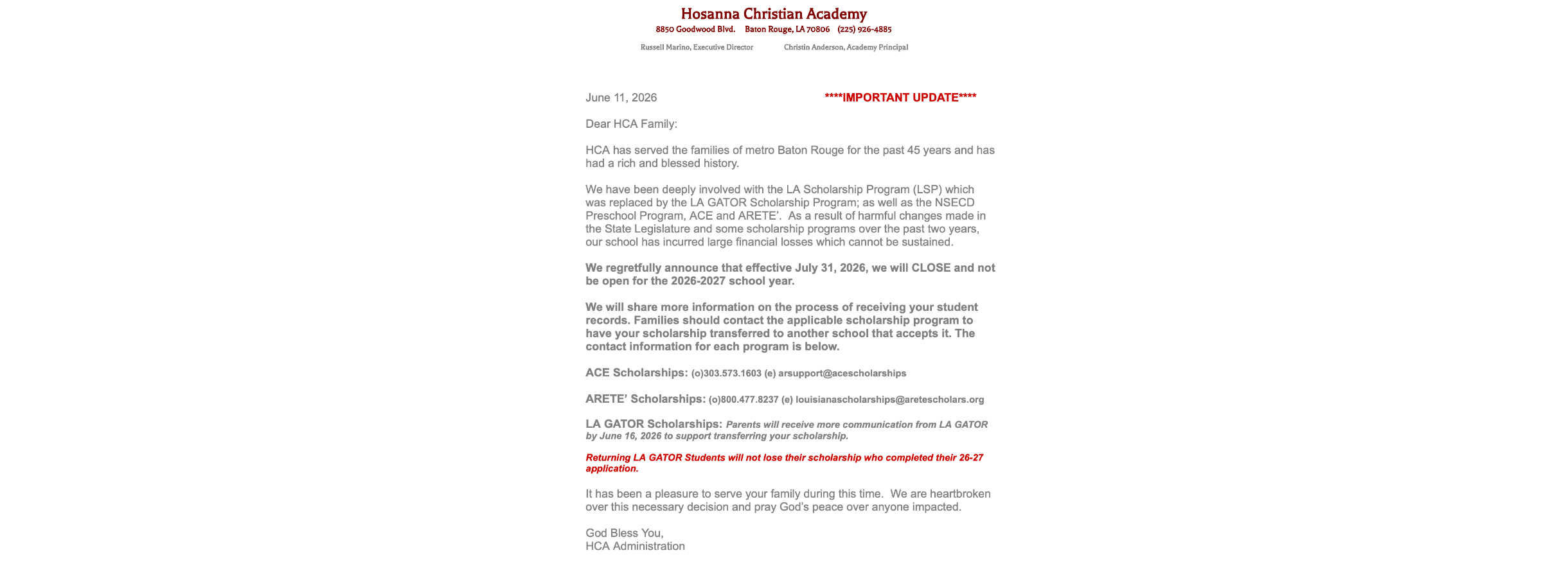 school closure