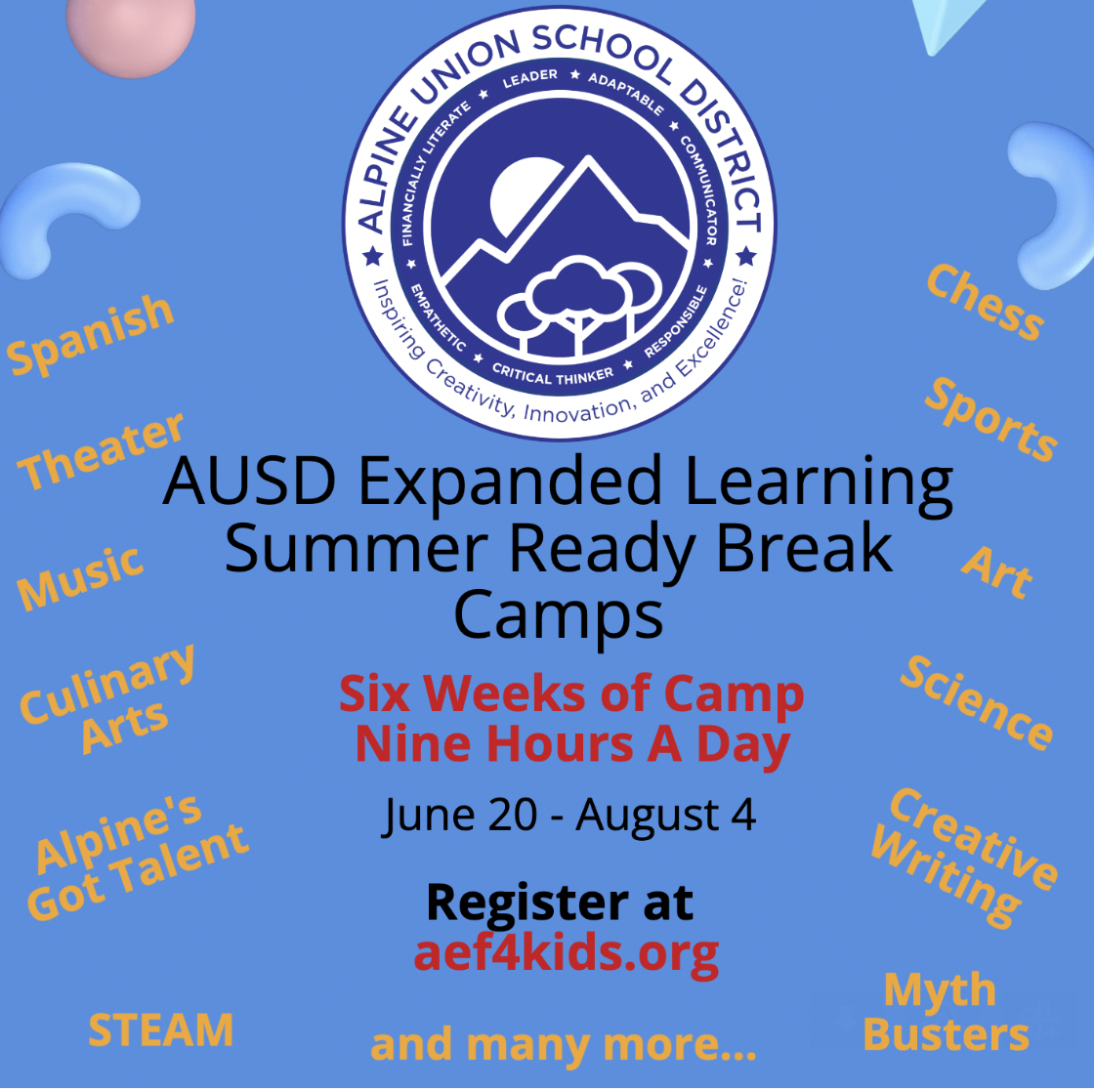 AUSD Expanded Learning Summer Ready Break Camps 2023