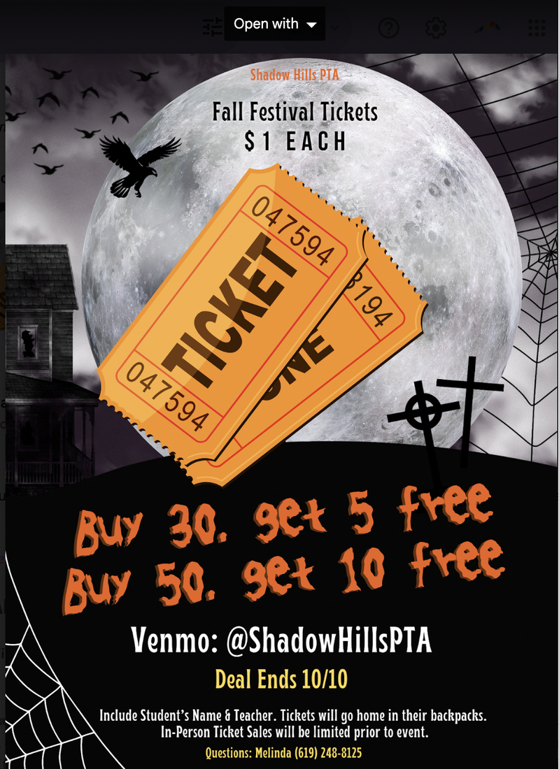 PTA Fall Festival Ticket Info