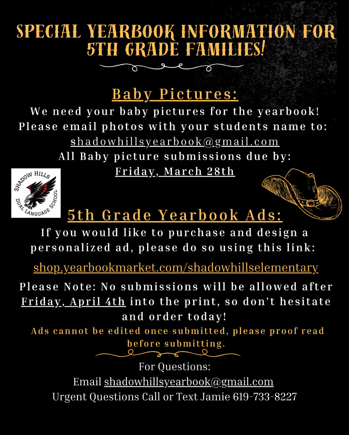 PTA- Yearbook Page 5th Grade