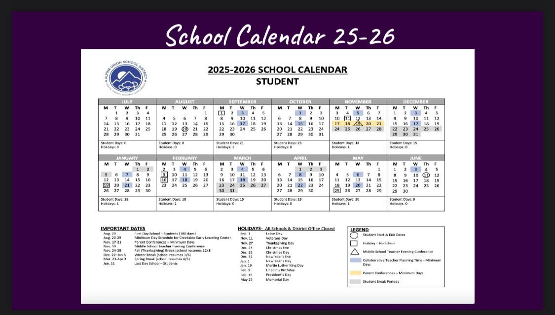 25-26 School Calendar