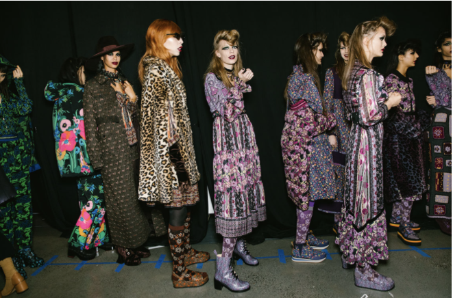  Backstage at Anna Sui's fall 2020 show Photographed by Corey Tenold