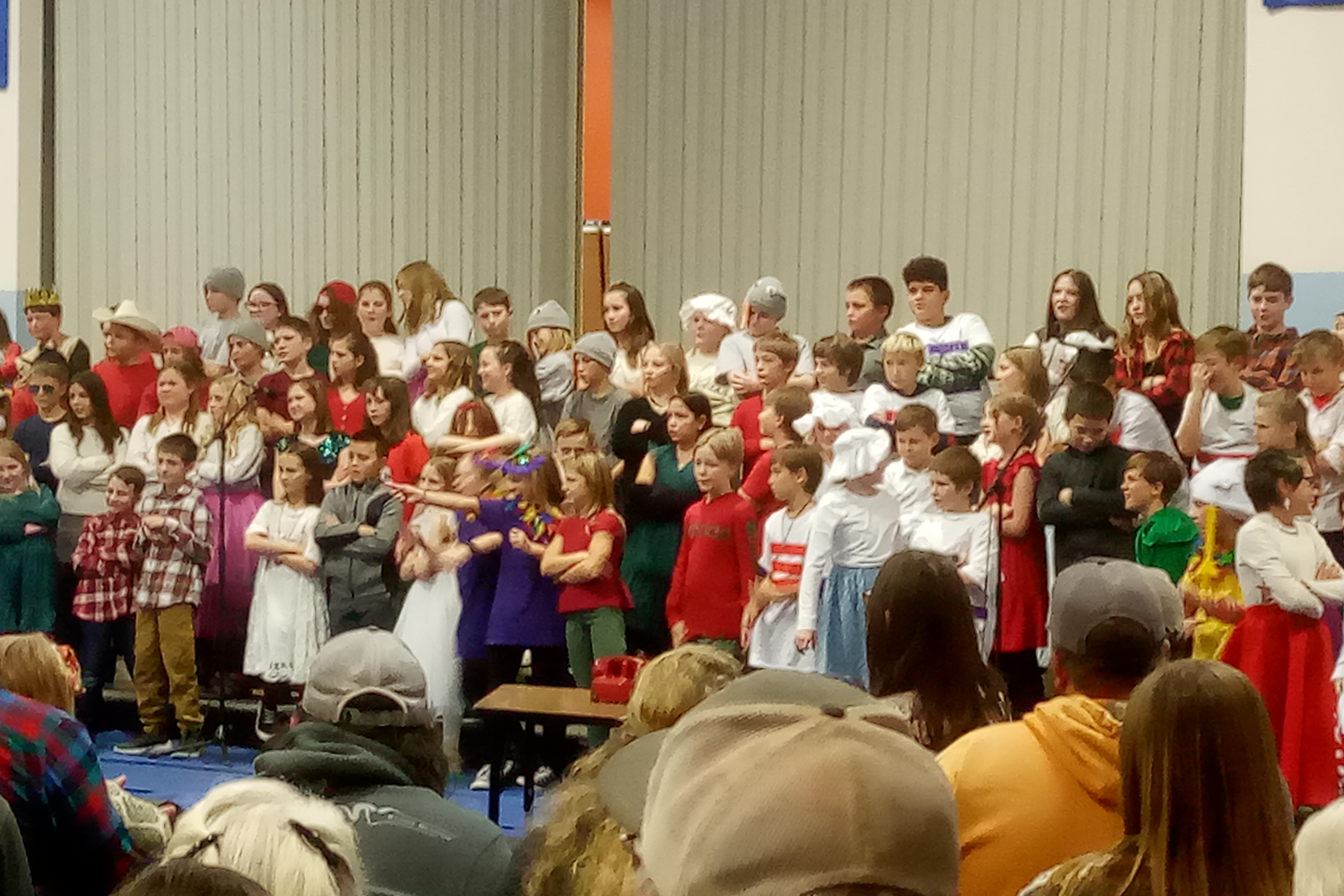 The 4th and 5th grade sing the 12 days of Crhistmas