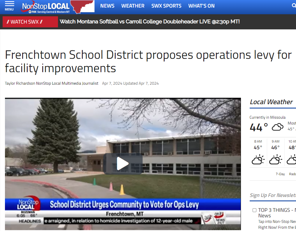 Frenchtown school district proposes operations levy for facility improvements