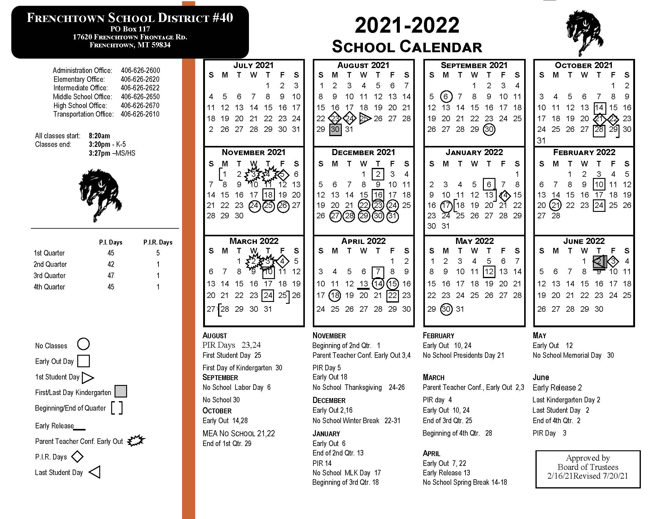 printable image of the district calendar
