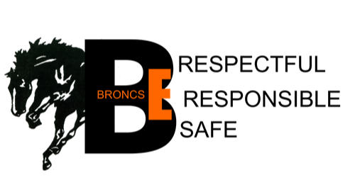 Broncs Be Respectful, responsible, and safe logo