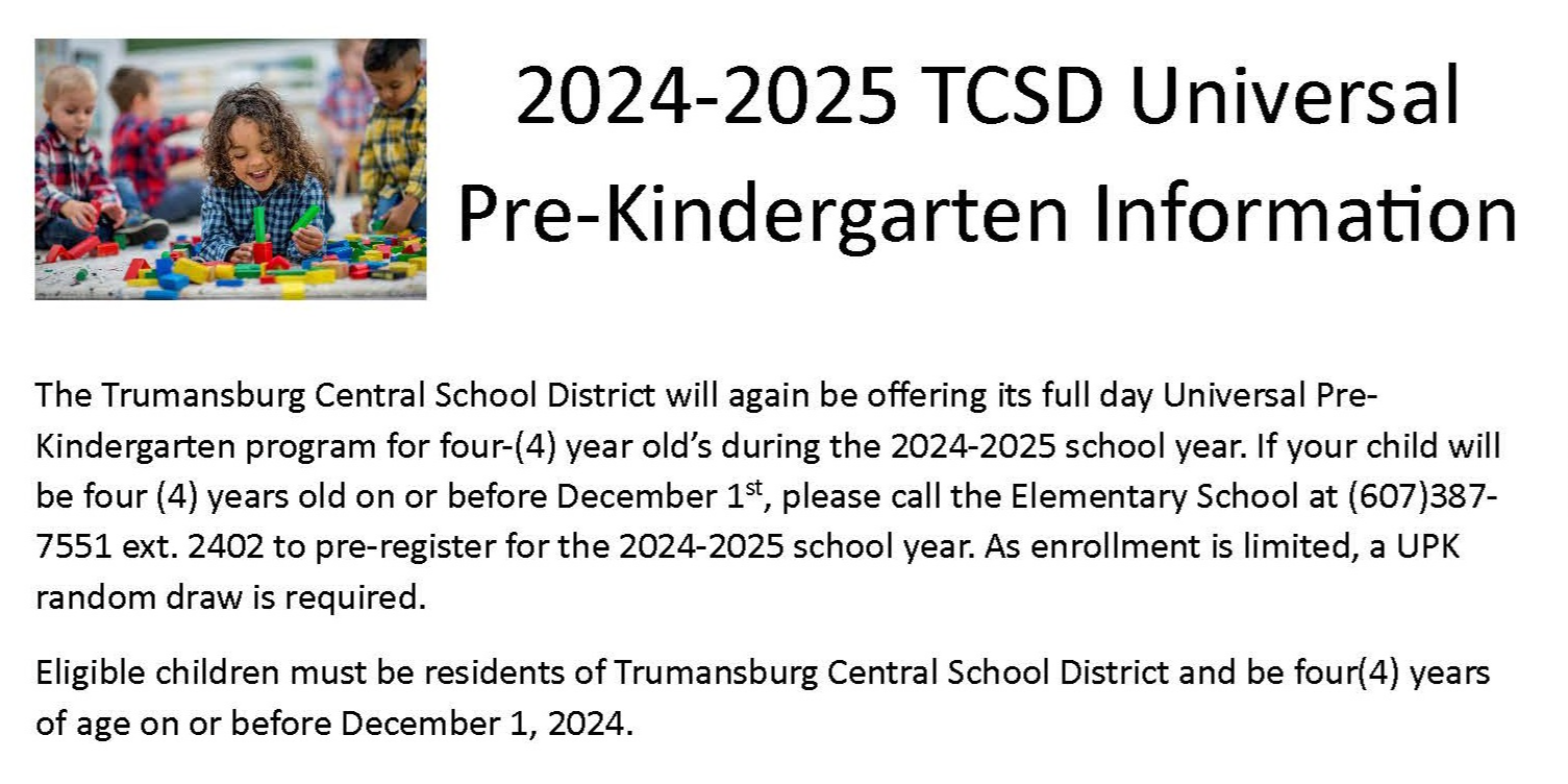 Register for Universal Pre-Kindergarten