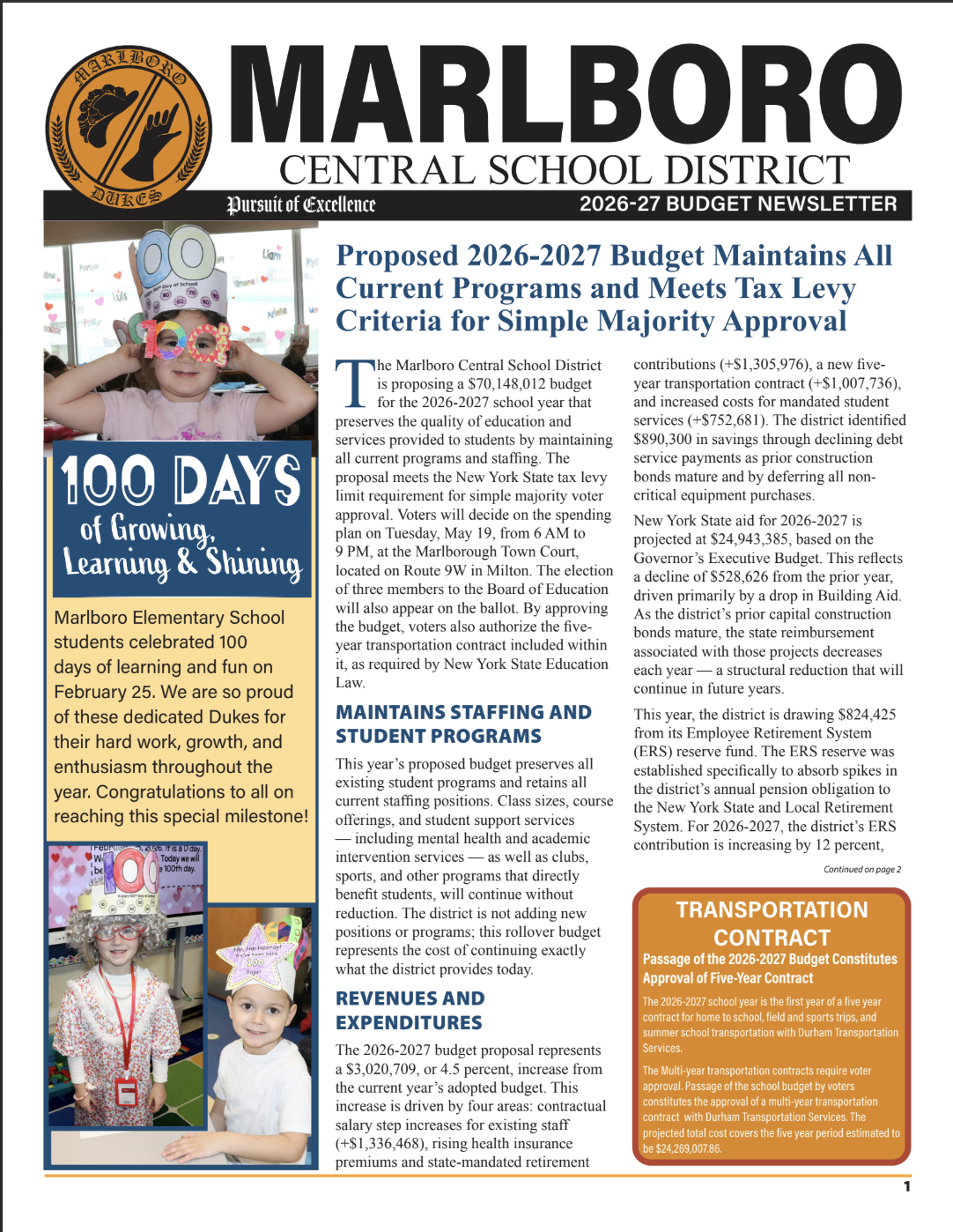 Budget Newsletter