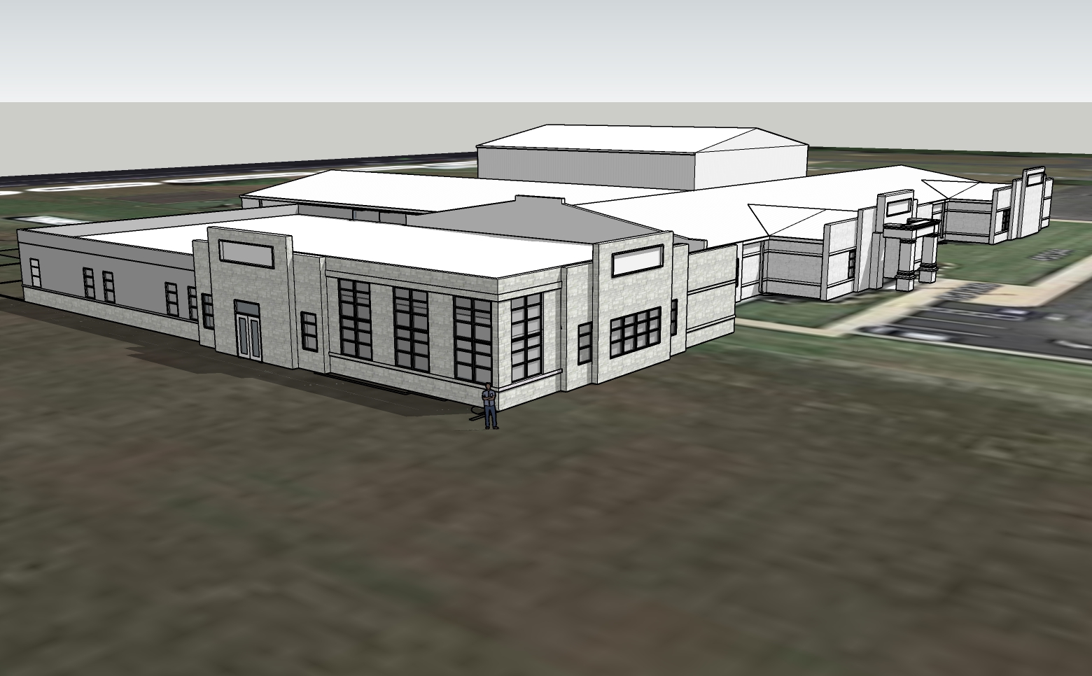 Graphic of a model building for new addition 