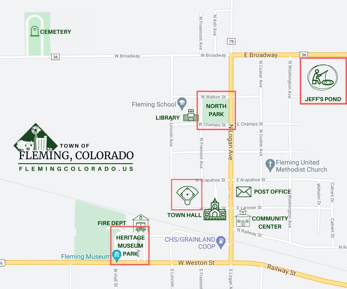 Town of Fleming Colorado Parks & Recreation Map