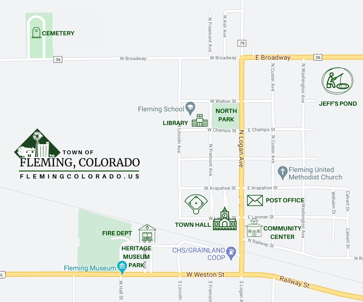 Town of Fleming Colorado Map
