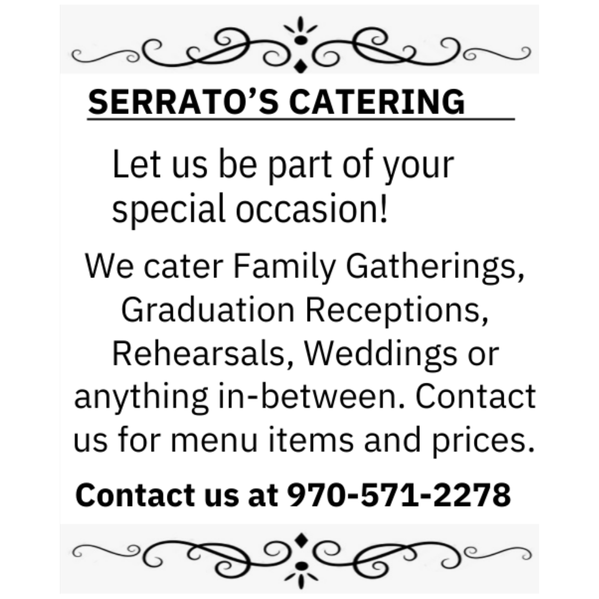 serrato's catering  fleming colorado