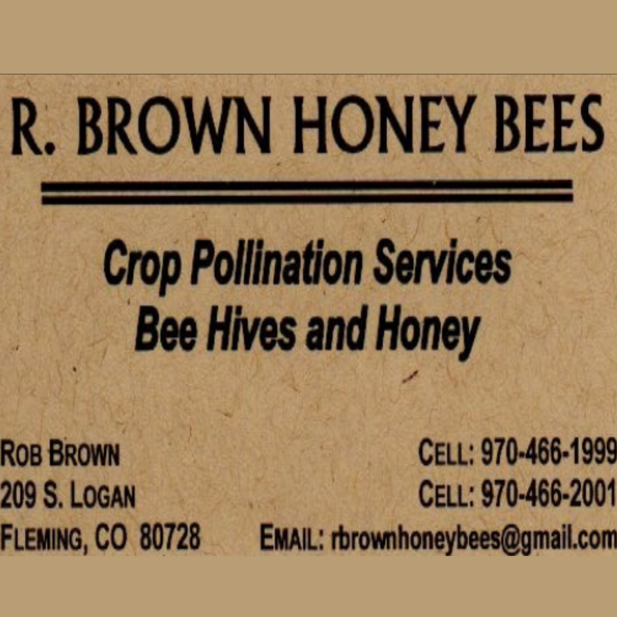 R. Brown honey bees  fleming colorado