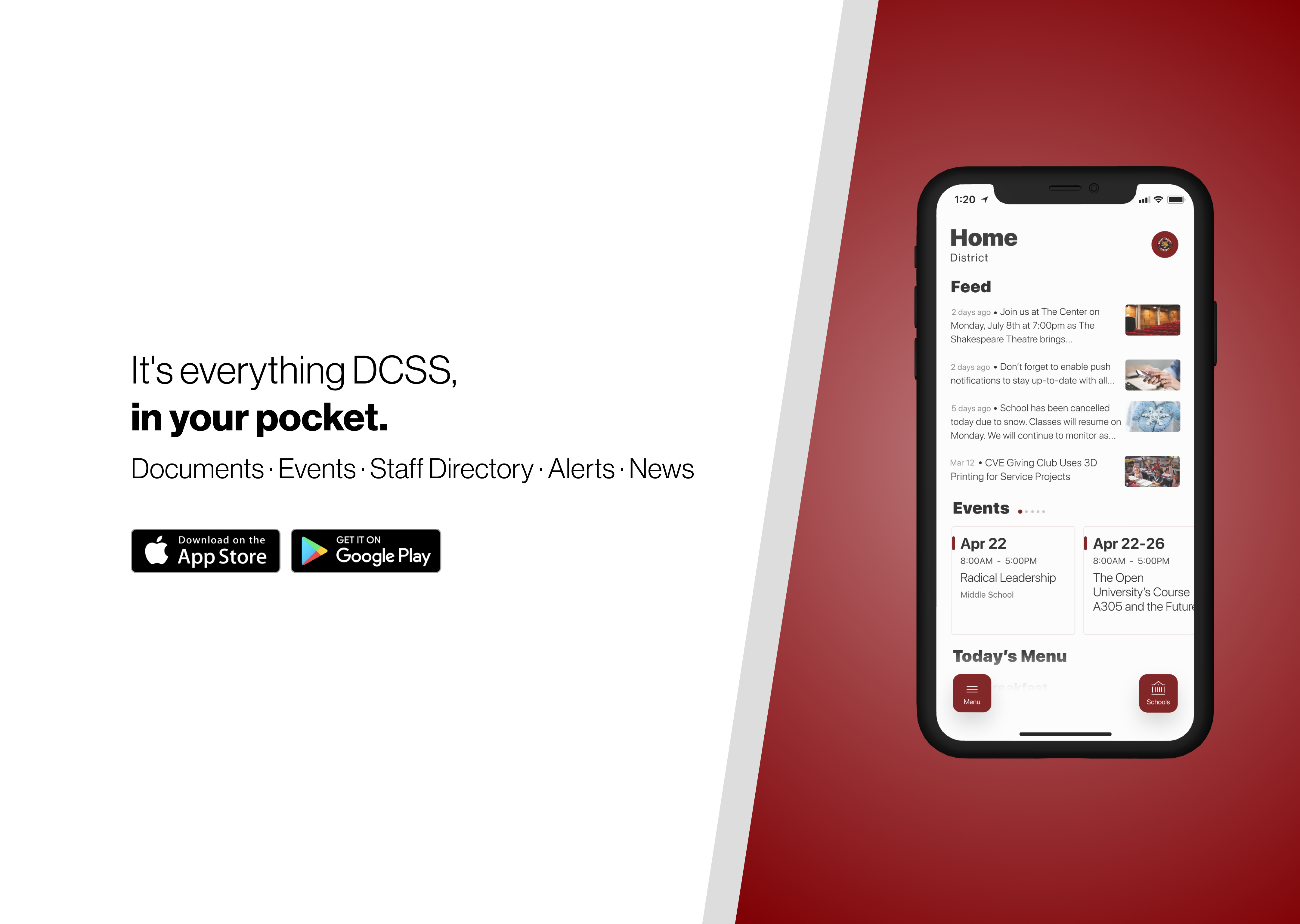 It's everything DCSS in your pocket; Dooly County App; Download on Google Play and App Stores