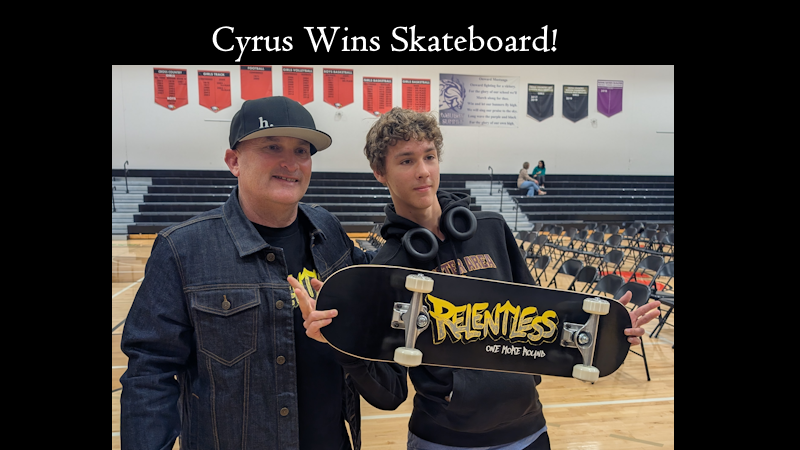 Cyrus Wins Skateboard