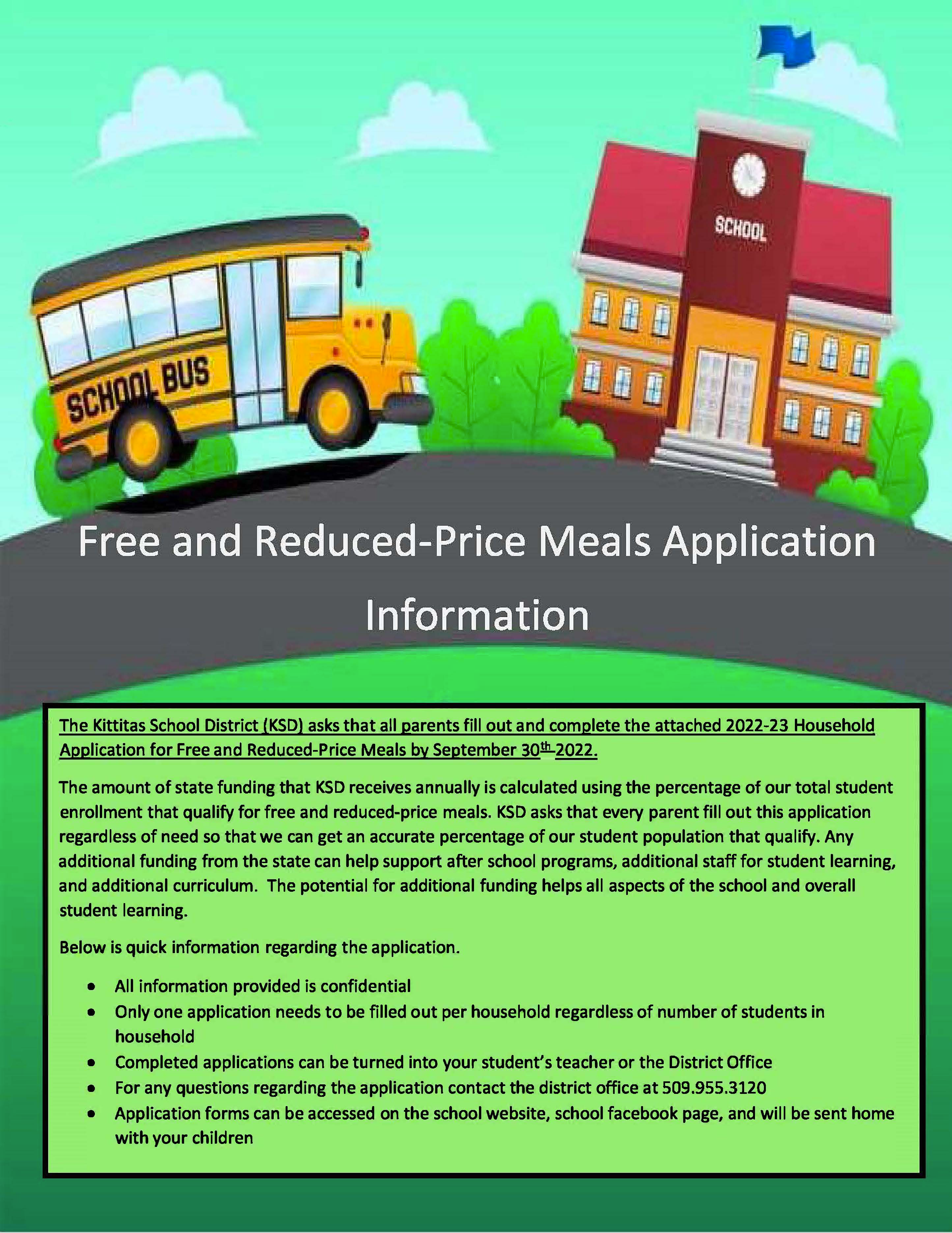 Free and Reduced Price Meals Application Information