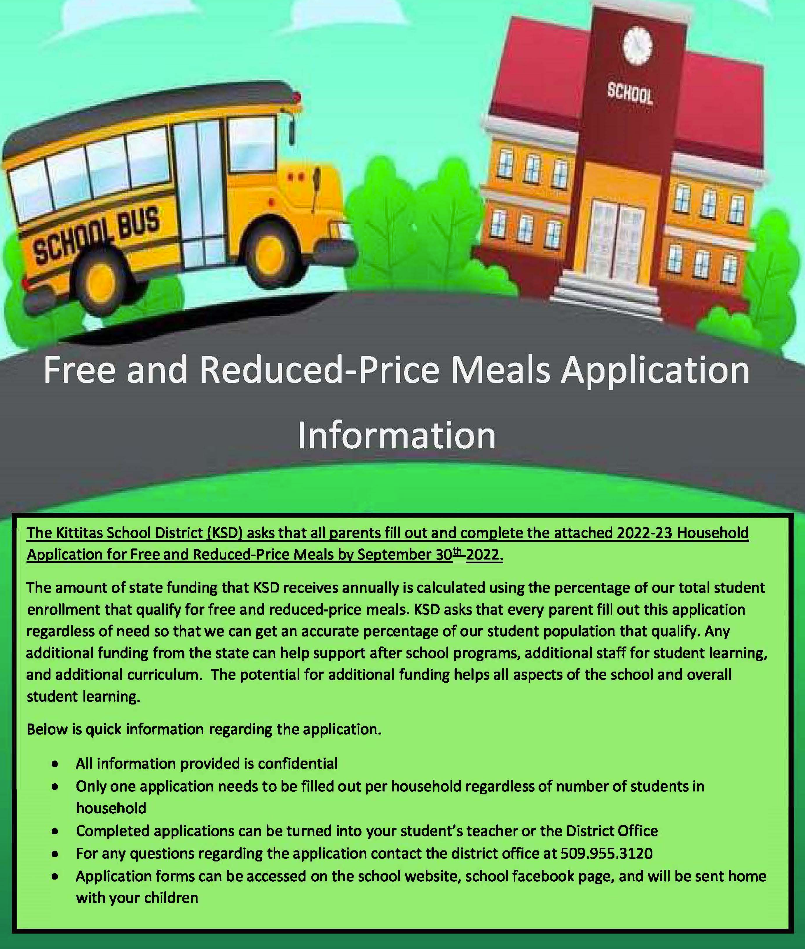 Free and Reduced Lunch Application information