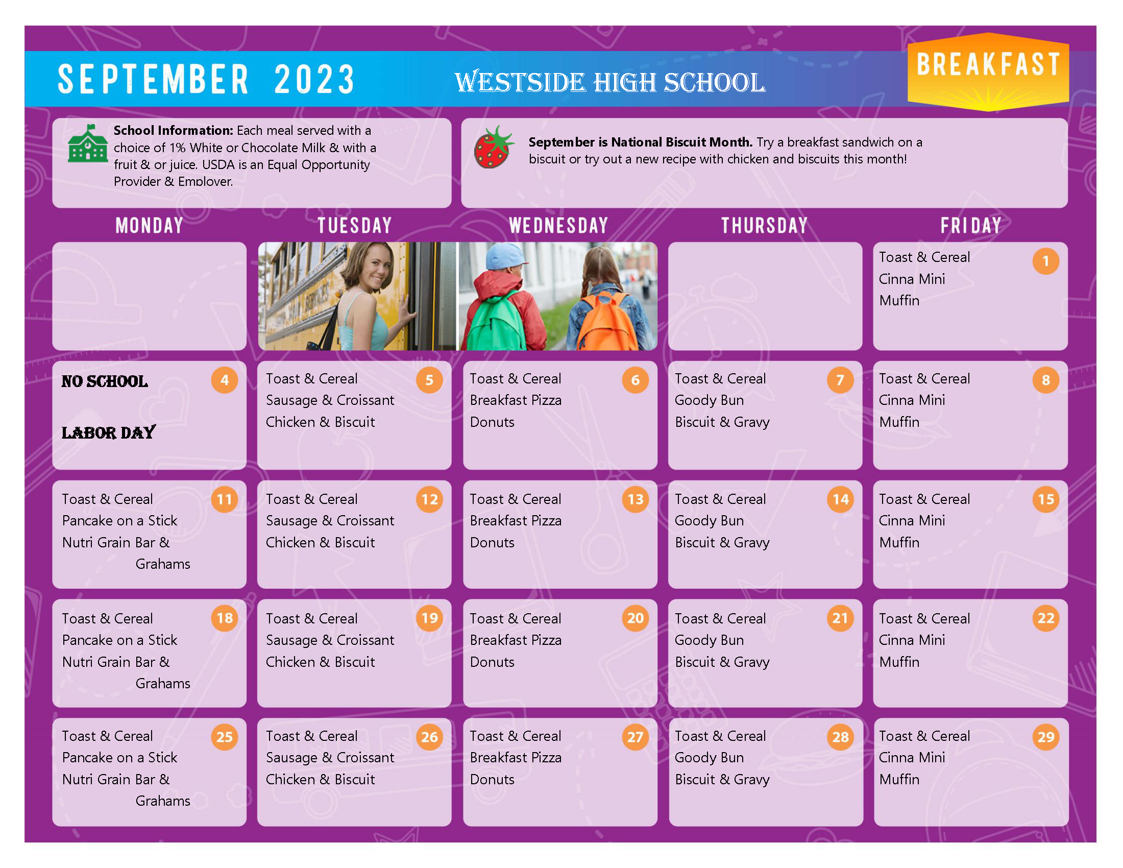 WHS Breakfast Menu