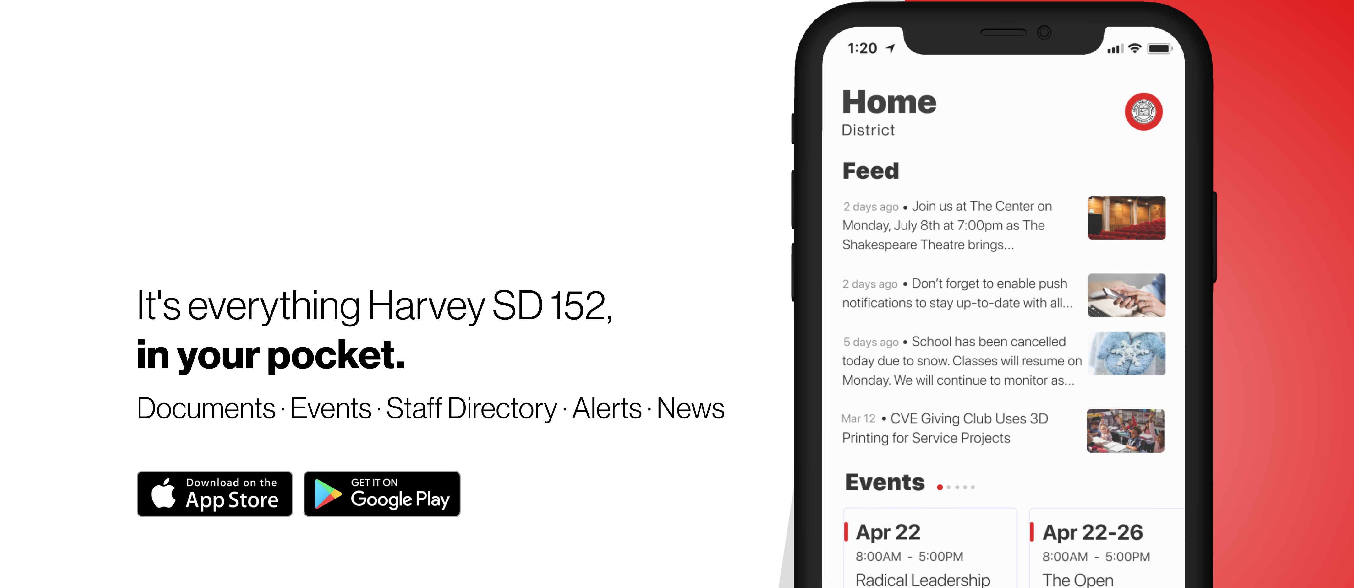 School Mobile App for Harvey 152
