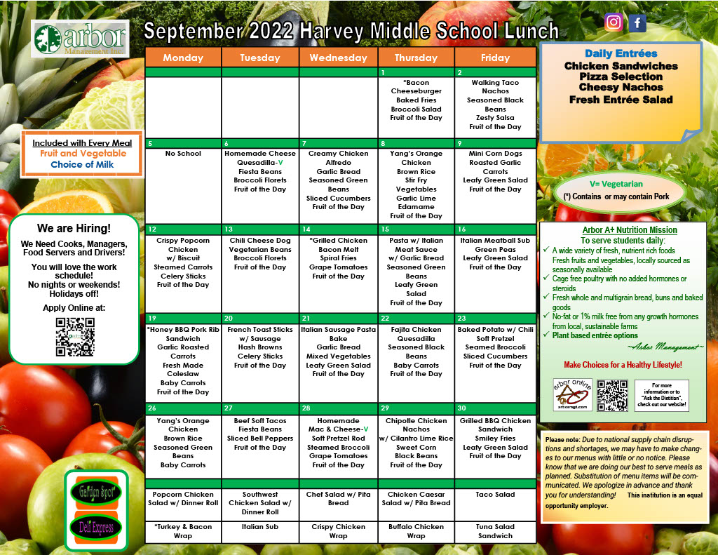 Menu Brooks Middle School