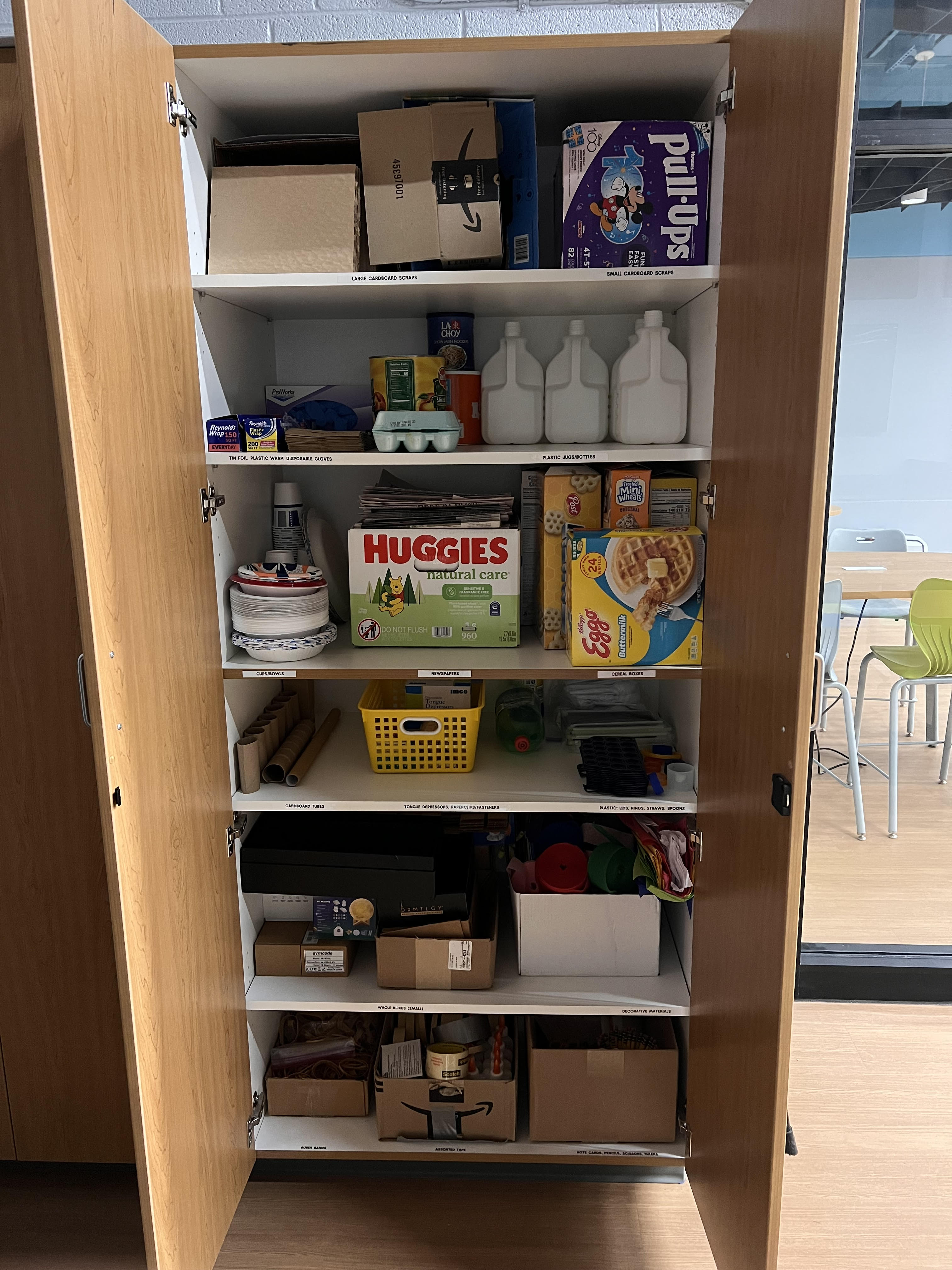 recycled materials available for crafts/projects