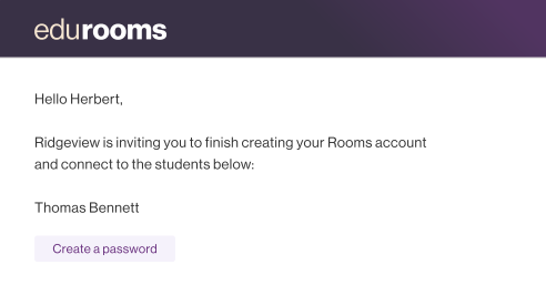 rooms email invitation screen