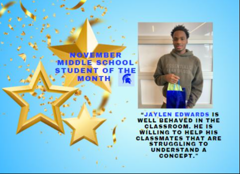 male student of the month - middle school