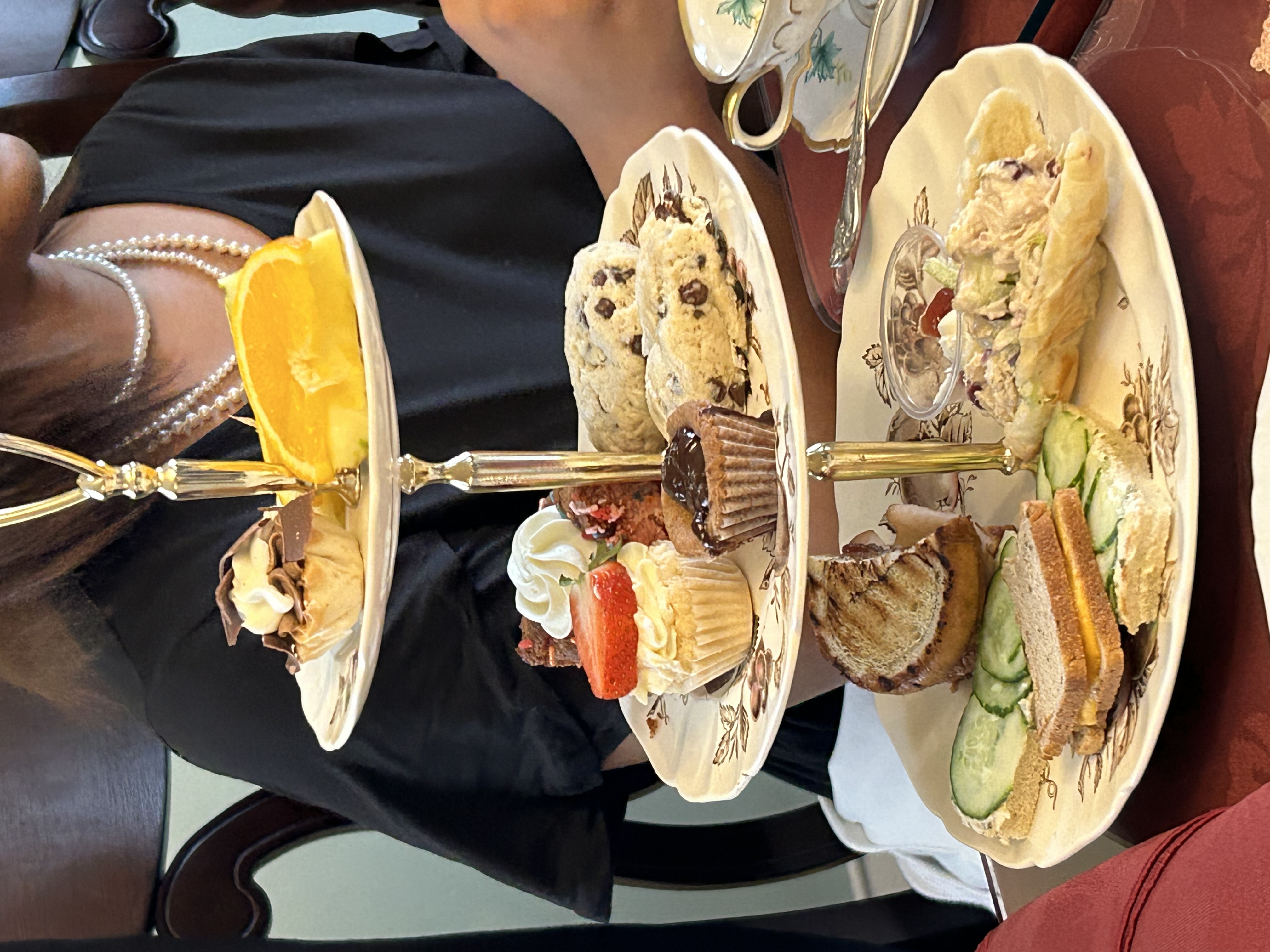 photo of tipple tear serving dish of sweets