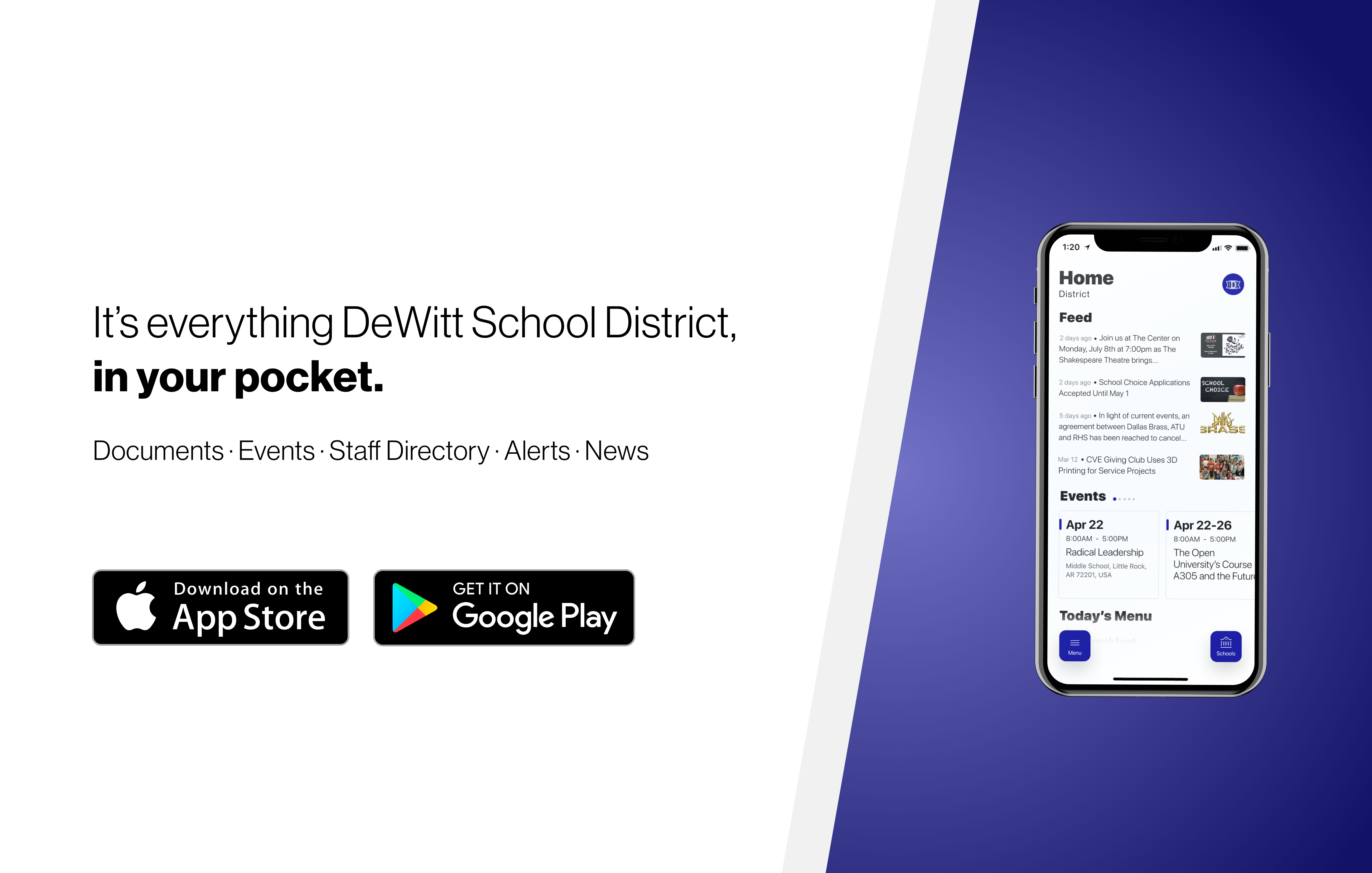 Dewitt School District has a new mobile app