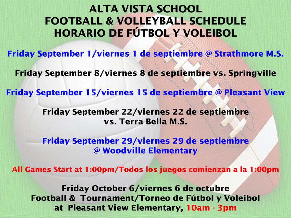 volleyball and football schedule