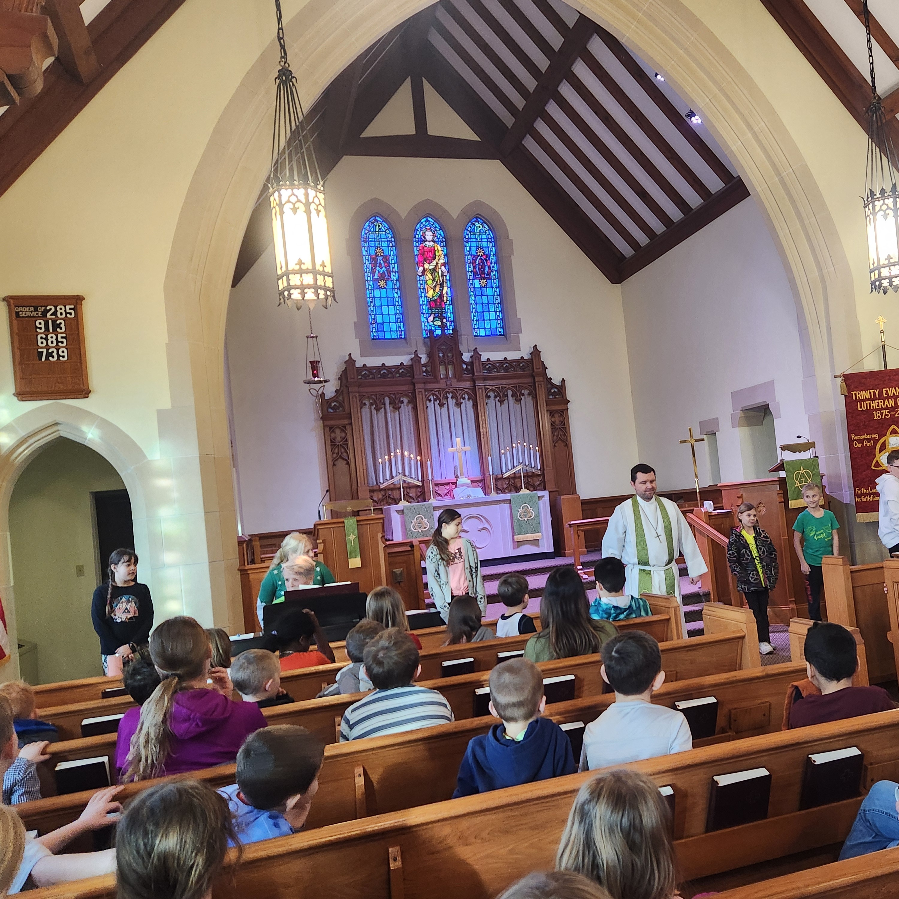 Trinity Lutheran Preschool Students in Church