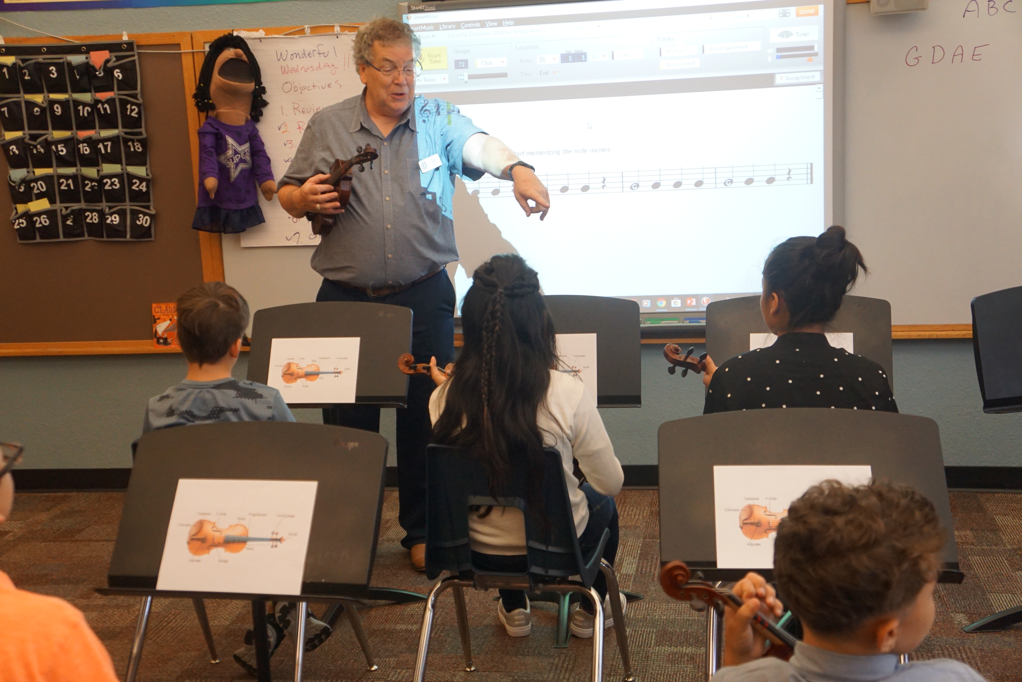 students learning chords