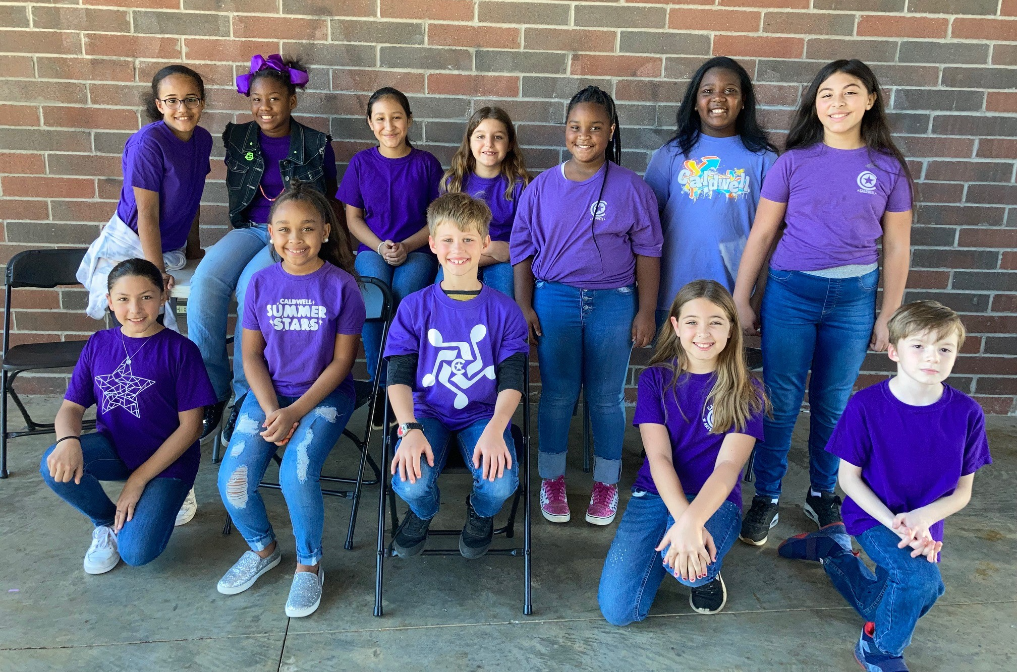 students posing in group