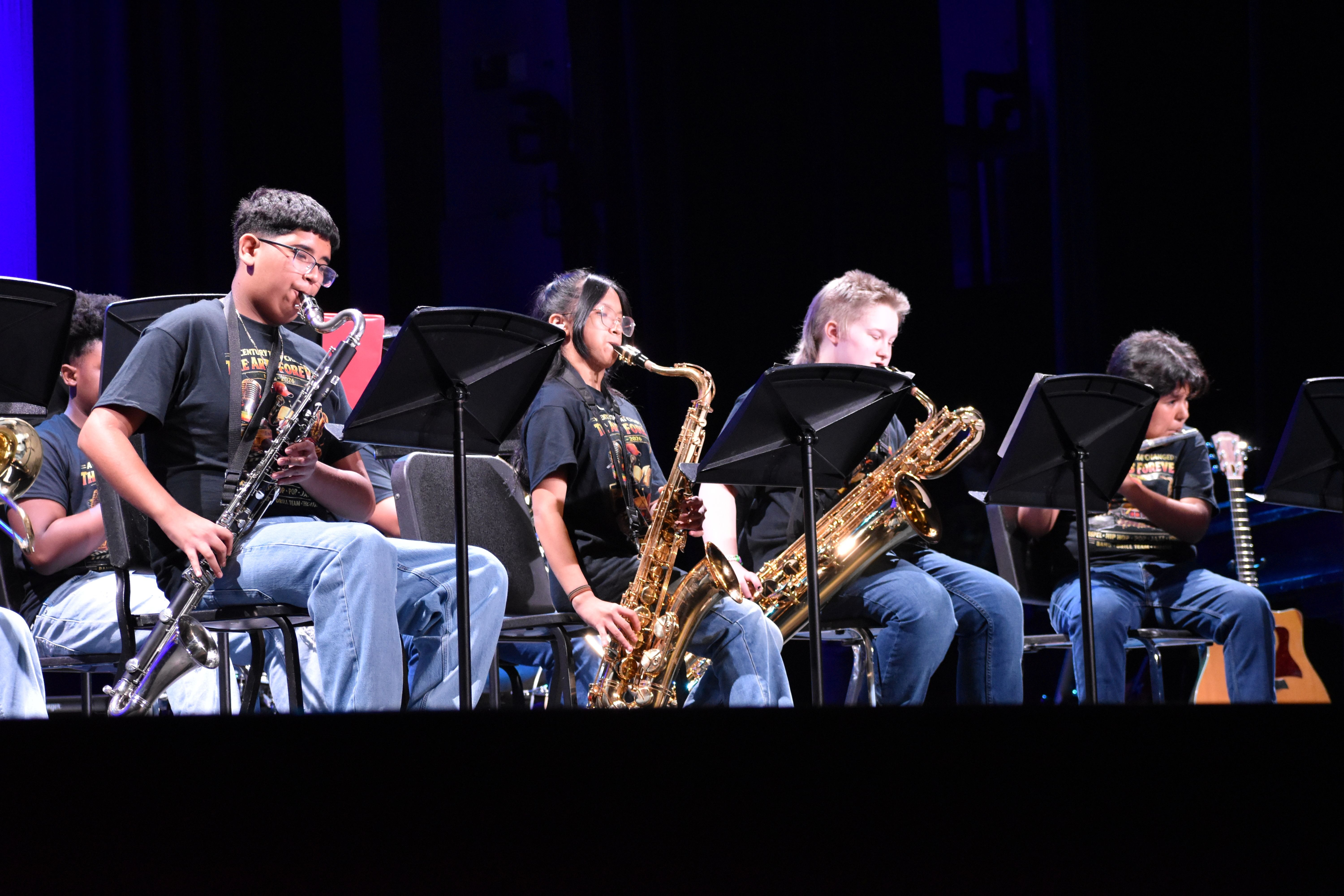 band students playing instruments