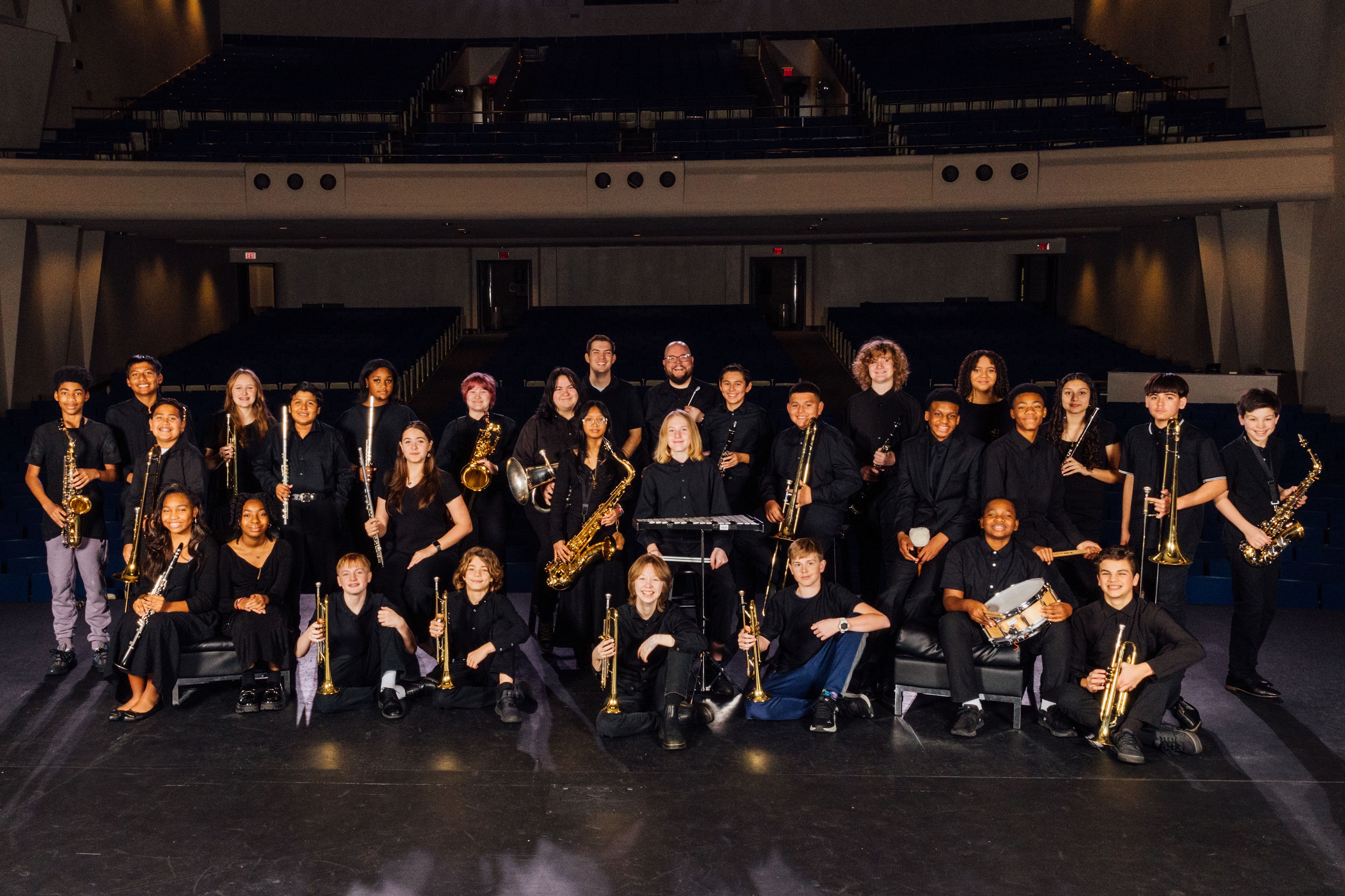 band students on stage
