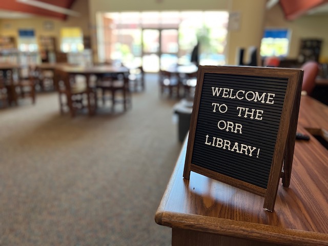 welcome to the orr library sign