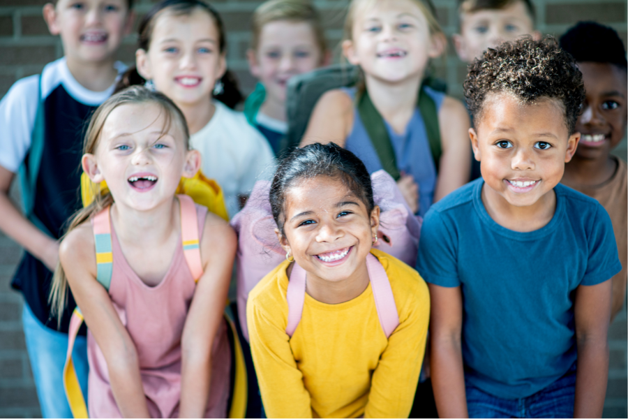 group of smiling students